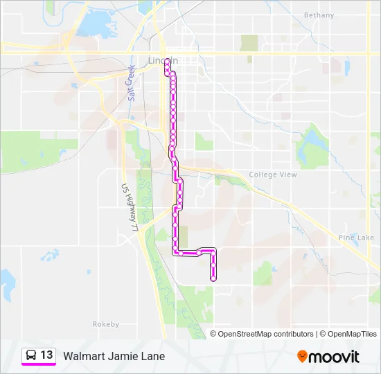 13 Bus Line Map