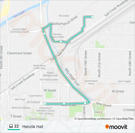 22 Bus Line Map