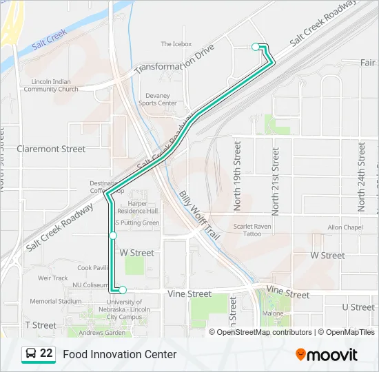 22 Bus Line Map
