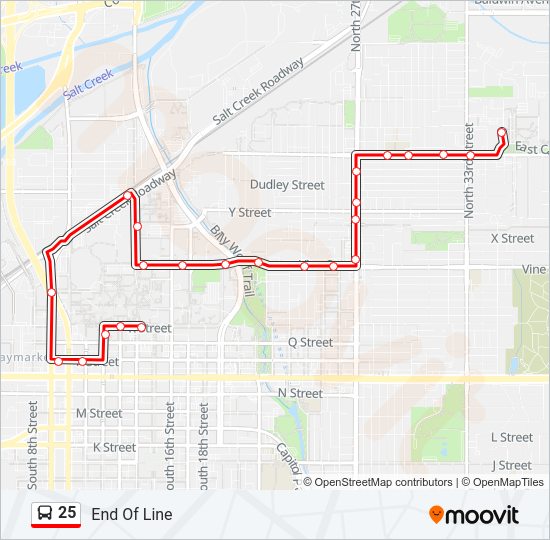 25 bus Line Map