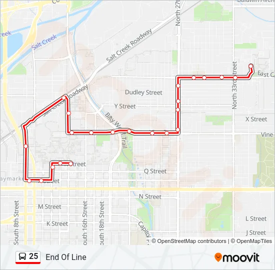 25 Bus Line Map