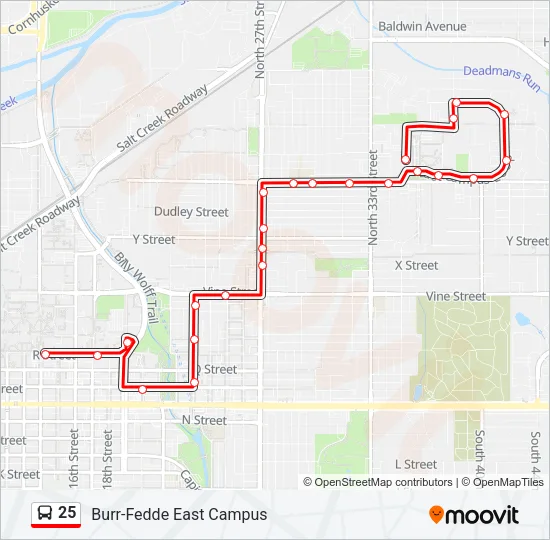 25 Bus Line Map