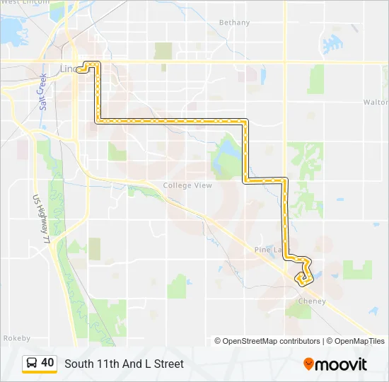 40 Bus Line Map