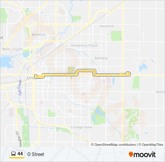 44 bus Line Map