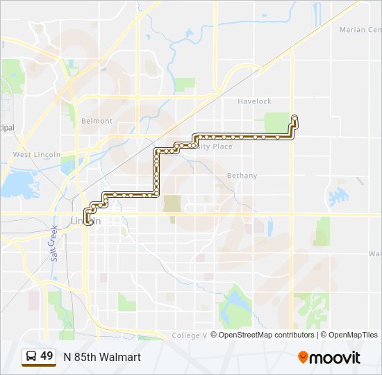 49 bus Line Map