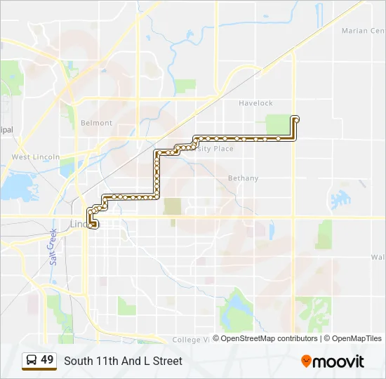 49 Bus Line Map