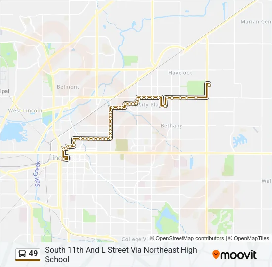 49 Bus Line Map