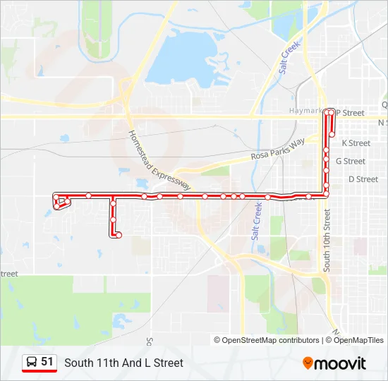 51 Bus Line Map