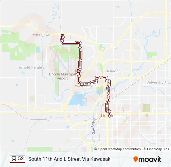 52 Bus Line Map