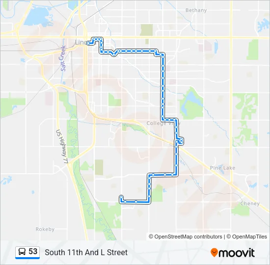 53 Bus Line Map