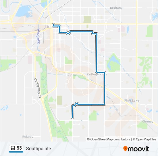 53 bus Line Map