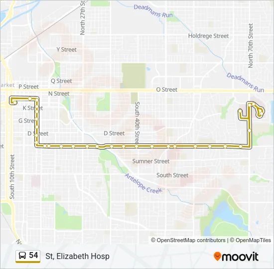 54 Bus Line Map