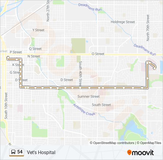 54 Bus Line Map