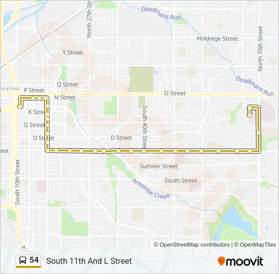 54 Bus Line Map
