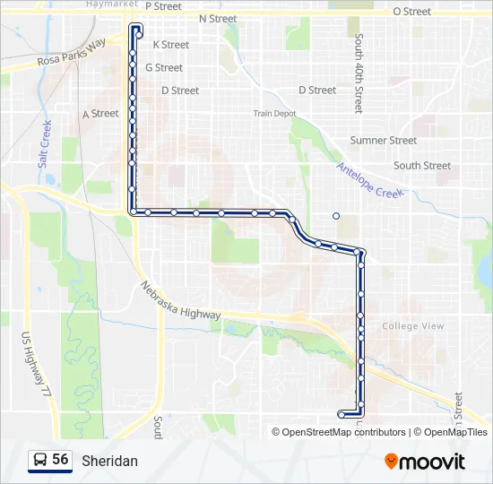 56 Bus Line Map