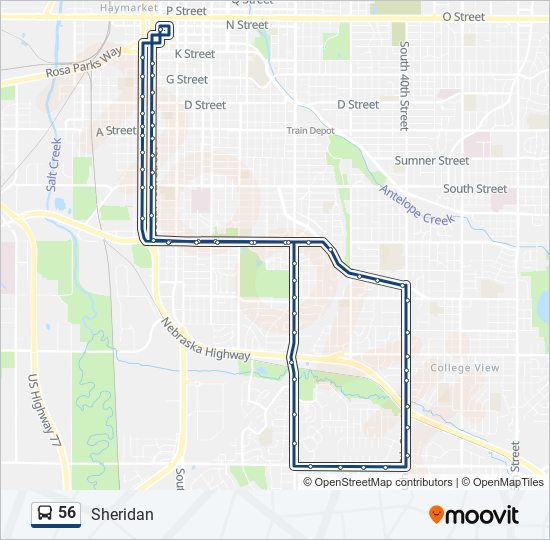 56 bus Line Map