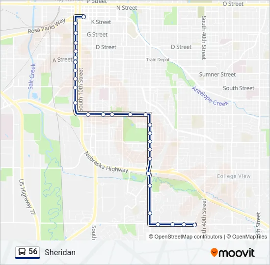 56 Bus Line Map
