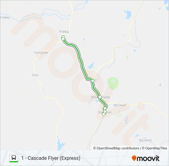1 - CASCADE FLYER (EXPRESS) Bus Line Map