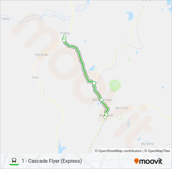 1 - CASCADE FLYER (EXPRESS) Bus Line Map