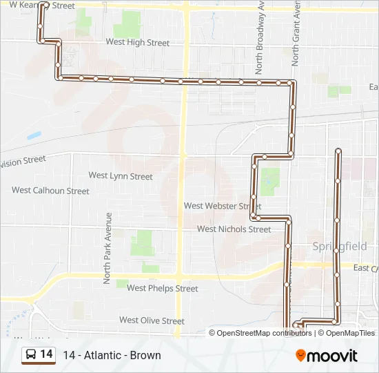 14 Bus Line Map