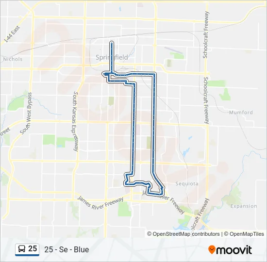 25 Bus Line Map