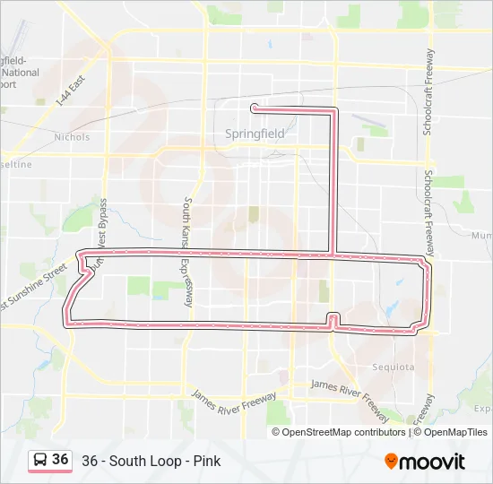 36 Bus Line Map