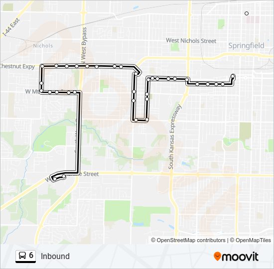 6 Route: Schedules, Stops & Maps - Inbound (Updated)