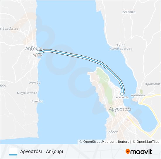 ΛΗΞΟΎΡΙ - ΑΡΓΟΣΤΌΛΙ ferry Line Map
