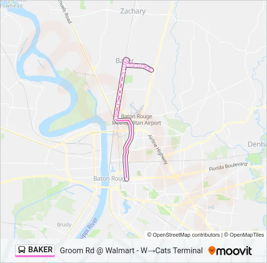 BAKER Bus Line Map
