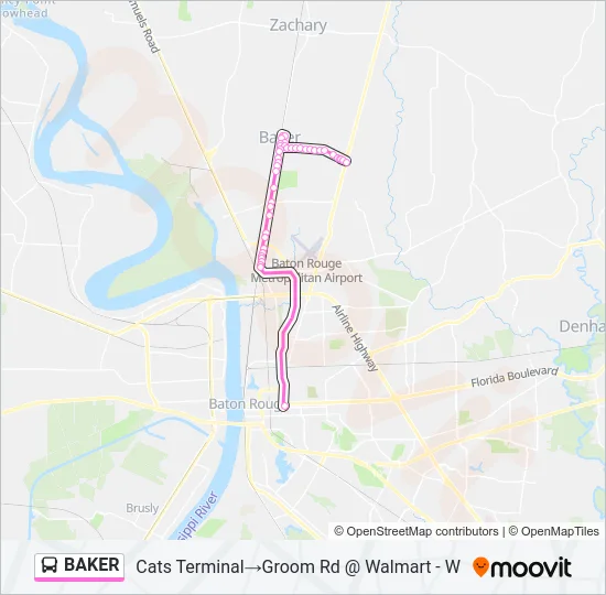 BAKER Bus Line Map