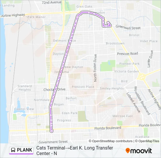 PLANK Bus Line Map