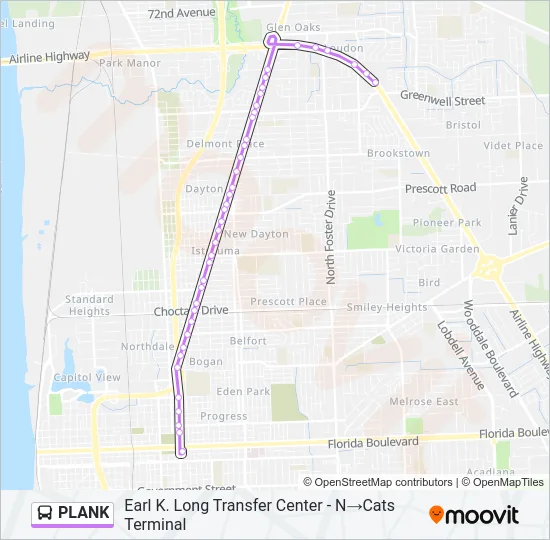 PLANK Bus Line Map