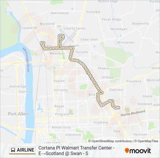 AIRLINE Bus Line Map