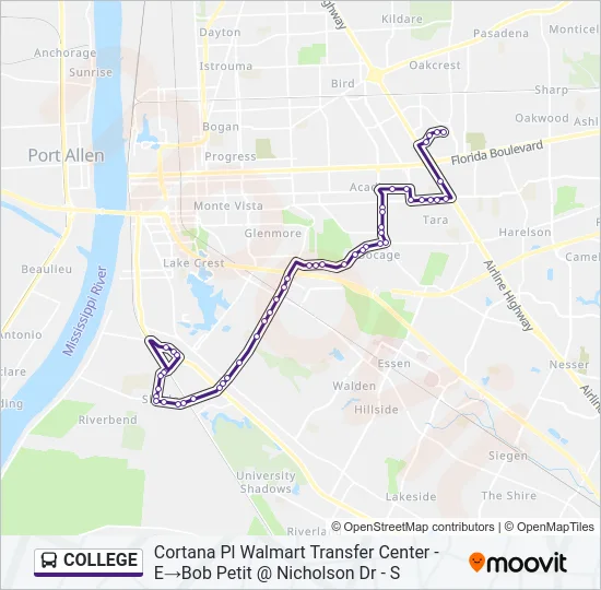 COLLEGE Bus Line Map