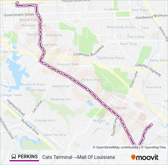 PERKINS Bus Line Map