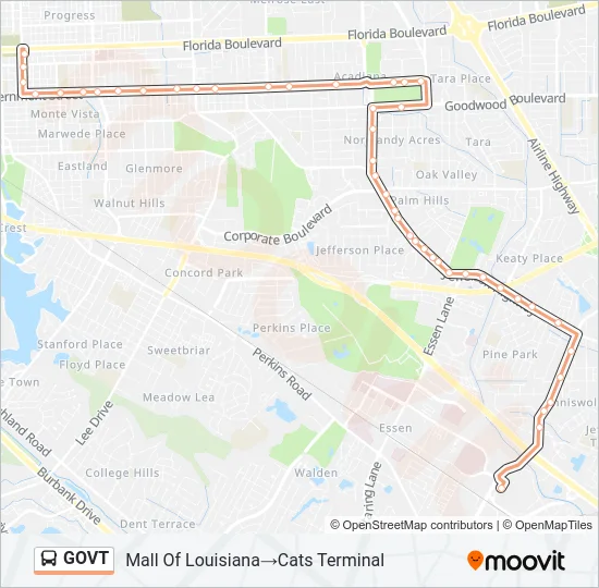 GOVT Bus Line Map