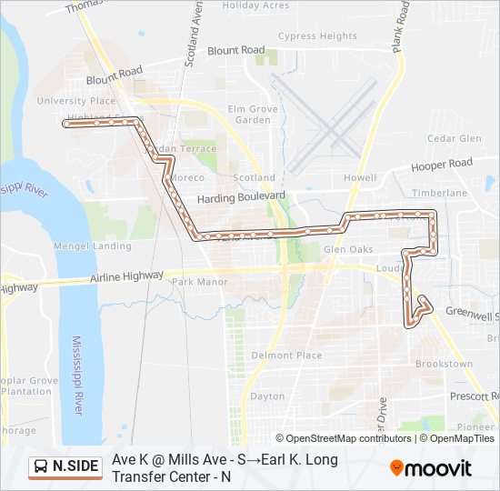 N.SIDE bus Line Map