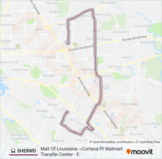 SHERWD Bus Line Map
