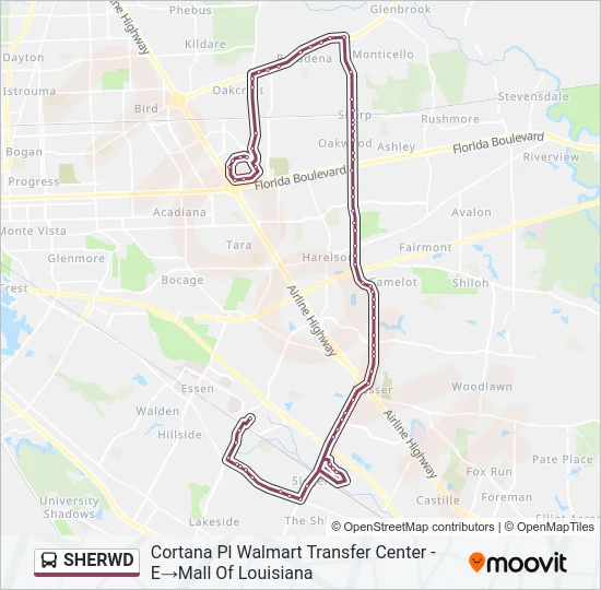 SHERWD Bus Line Map
