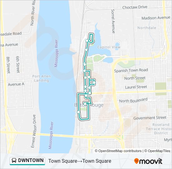 DWNTOWN bus Line Map