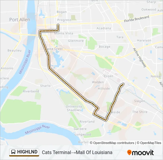 HIGHLND Bus Line Map