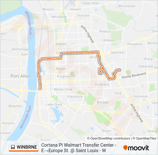 WINBRNE Bus Line Map