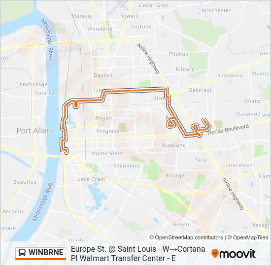 WINBRNE Bus Line Map