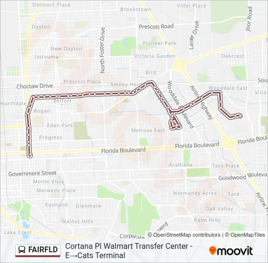 FAIRFLD Bus Line Map