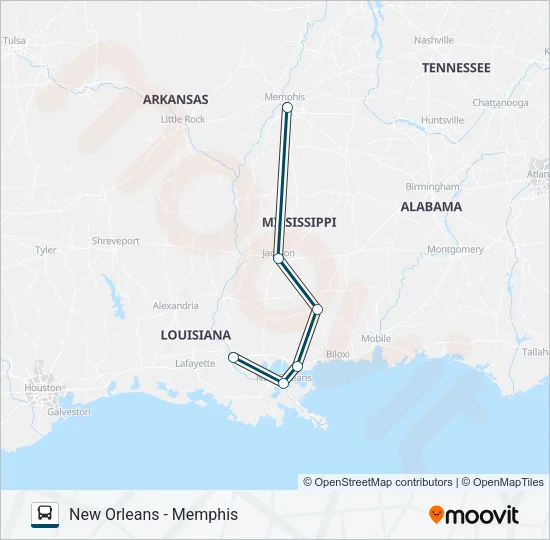 GREYHOUND US1173 Bus Line Map