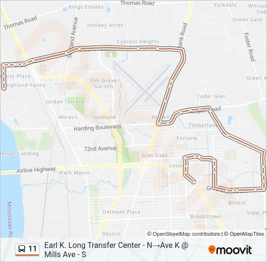 11 Bus Line Map