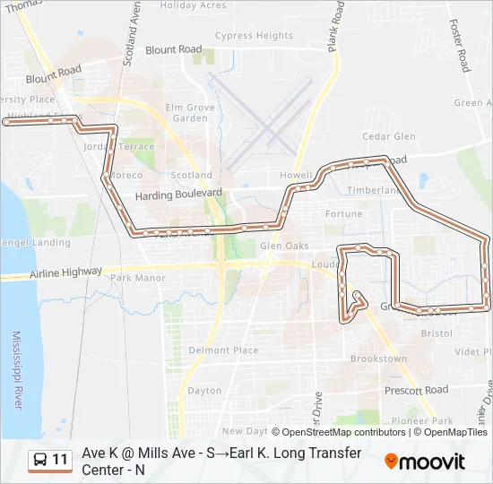 11 Bus Line Map