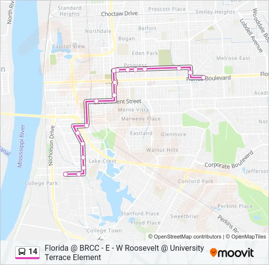 14 Bus Line Map