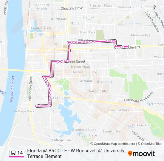 14 Bus Line Map