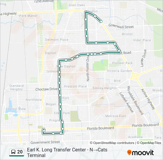 20 Bus Line Map